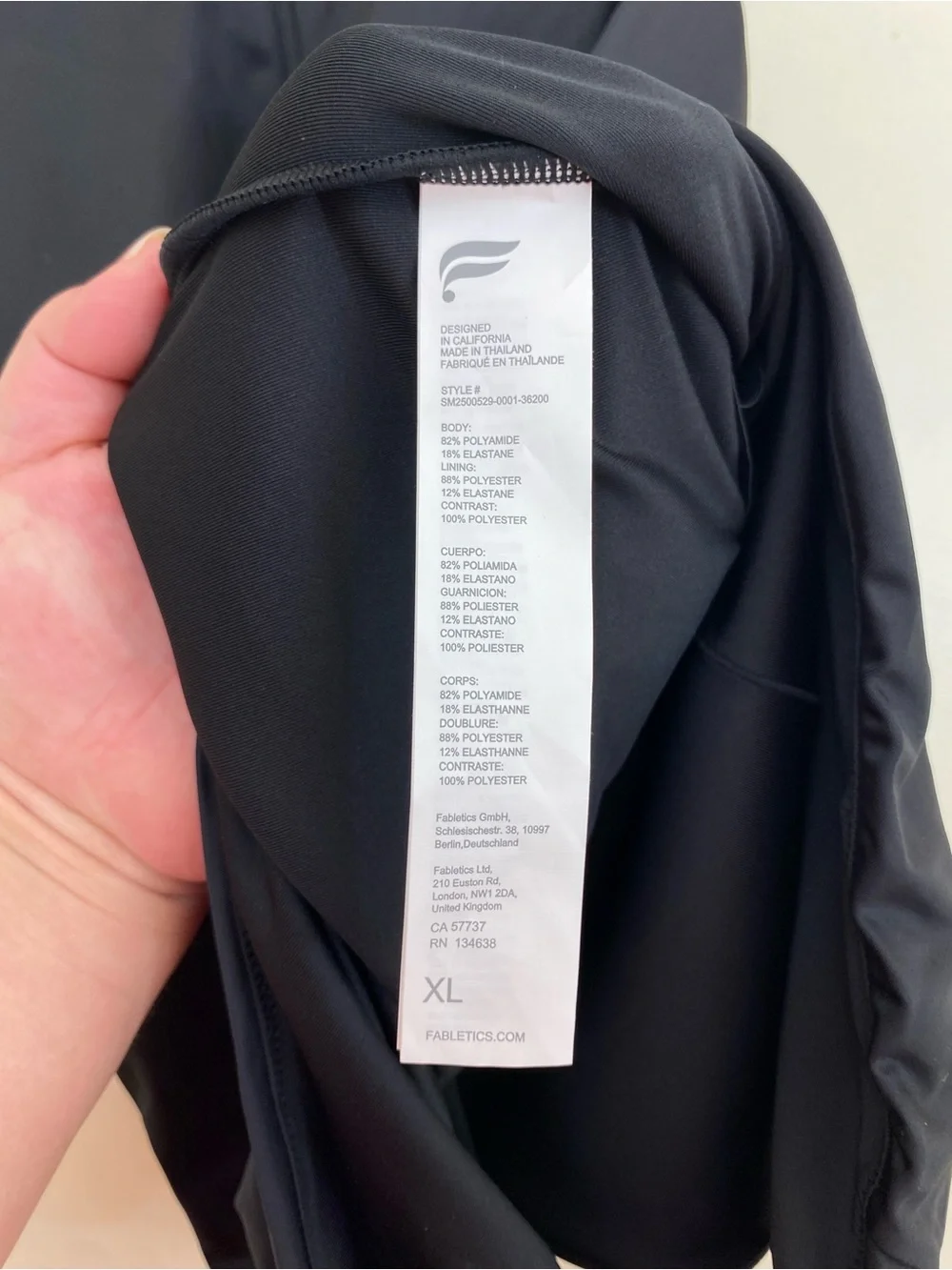 Fabletics Women’s Zip-Front One Piece Swimsuit Size XL Black NWT - Picture 11 of 12